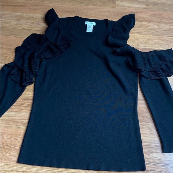Max Studio women’s cold shoulder black sweater size L - Picture 2 of 9